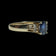 14K Yellow Gold Sapphire & Diamond Ring Size 6 3/4