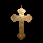 Large Antique Italian Micro Mosaic Cross Pendant - Pope Photo