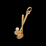 10K Yellow Gold Golf Clubs and Pearl Charm
