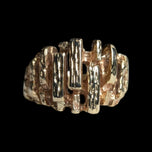 10K Yellow Gold Brutalist Geometric Abstract Ring Size 5