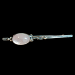 Rose Quartz Bar Brooch Sterling Silver