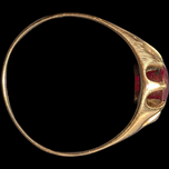 10K Yellow Gold Synthetic Ruby Men's Ring Size 11