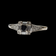 14K White Gold White & Black Diamond Ring Size 7 1/4