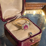 Birks 14K Yellow Gold Ruby and Diamond Ring Size 6.5