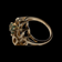10K Circular Geometric Abstract Design Ring with Emeralds Size 6