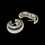 Sterling Silver Chunky Hoop Earrings 3/4"