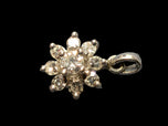 14K White Gold & Diamond Flower Pendant