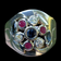 14K White Gold Ruby, Sapphire & Tourmaline Flower and Leaf Design Ring