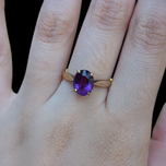10K Yellow Gold Vintage Amethyst Solitaire Ring
