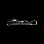 10K Yellow Gold & Wooden Mano Fico / Figa Protective Amulet Charm