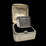 Diesel "Only the Brave" Stamped Silver Designer Signet Ring Size 8 1/4