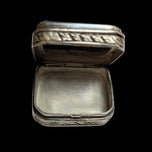 Vintage Onyx & Sterling Silver Snuff / Pill Box