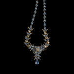 1950's Christian Dior by Mitchel Maer Demi-Parure Faux Sapphire / Pearl Necklace and Earrings Set