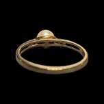 10K Yellow Gold Minimalist Pearl Ring Size 5 3/4