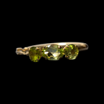 14K Yellow Gold Peridot Hoop Earrings