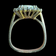 14K & 18K Gold White Opal Mosaic Diamond Halo Ring Squared Shank
