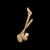 10K Yellow Gold Golf Clubs and Pearl Charm