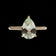 10K Yellow Gold Teardrop Pale Blue / Green Quartz & CZ Ring Size 6