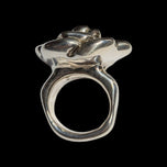 Sterling Silver Bat Ami Israel Electroform Flower Statement Ring Size 5