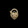 9K Yellow Gold Open Work Filigree Heart Lock / Padlock Pendant / Connector Charm