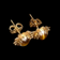 14K Gold & Tigers Eye Earrings Pierced