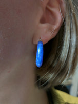 Lavender Jade Hoop Earrings in Sterling Silver