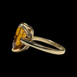 10K Yellow Gold & Synthetic Yellow Sapphire Cocktail Ring Size 5 1/4