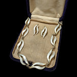 Aksel Holmsen Norway Silver & Enamel Necklace & Clip-on Earring Set