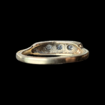 10K Yellow Gold & White Gold Art Deco Diamond Band Ring Size 6 3/4