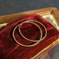 Extra Large 10K Yellow Gold Hoop Earrings Pierced