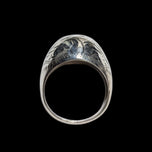 Sterling Silver Etched Dome / Bubble Ring Size 7 1/4