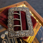 Antique Sterling Silver Three-Pronged Belt Buckle