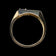 10K Yellow Gold Flat Face Bezel Set Sapphire & Diamond Ring Size 6 3/4