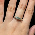 Vintage 14K Yellow and White Gold Diamond Ring Size 6 3/4