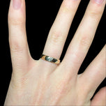 10K Yellow Gold Stacked Triple Diamond Band Size 5 1/2