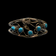 Turquoise Sterling Silver Cuff with Flower Bracelet Navajo Floral Design