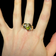 10K Yellow Gold Trilliant Cut Peridot & Diamond Ring Size 7.5