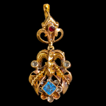 14K Yellow Gold Ornate Russian Antique Earrings