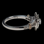 14K White and Rose Gold Marquise Style Diamond Halo 0.50CTTW Vera Wang Collection Ring 7