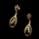 14K Yellow Gold and Diamond Dangle Drop Earrings