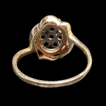 14K Yellow Gold Natural Diamond Cluster / Knot / Cocktail Ring 7