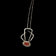 Modernist Carnelian Cabochon Sterling Silver Necklace Xila, Israel