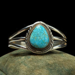 Sterling & Turquoise Chief Dodge Split Shank Cuff Bracelet