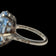 Shiptonia of England Silver & Blue Glass Statement Ring Size 5