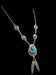 Sterling Silver Bear Paw & Feathers Turquoise Necklace