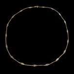 10K Yellow Gold 24" Long Station Chain Necklace