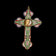 Large Antique Italian Micro Mosaic Cross Pendant - Pope Photo