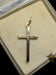 10K Yellow Gold Cross with Decorative Etching