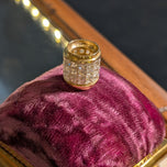 14K Yellow Gold CZ Slider Charm / Cylinder Pendant