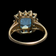 10K Yellow Gold Emerald Cut Blue Topaz Cocktail Ring Size 7 3/4